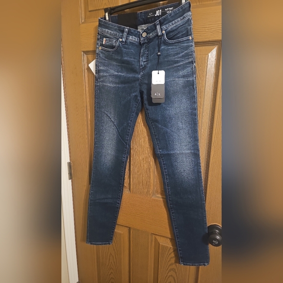 Armani Exchange Denim - Women's Mid Rise Super Skinny Dark Blue Jeans